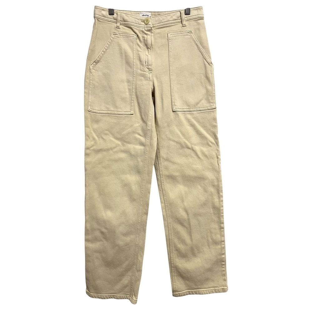 Wilfred Free Utility Pants Women 2 Beige High Rise Straight Leg Aritzia Earthy
